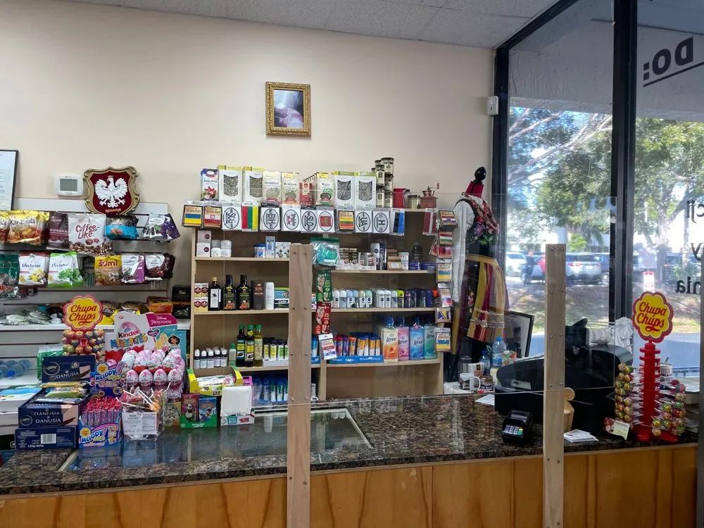 The front counter with sweets and snacks